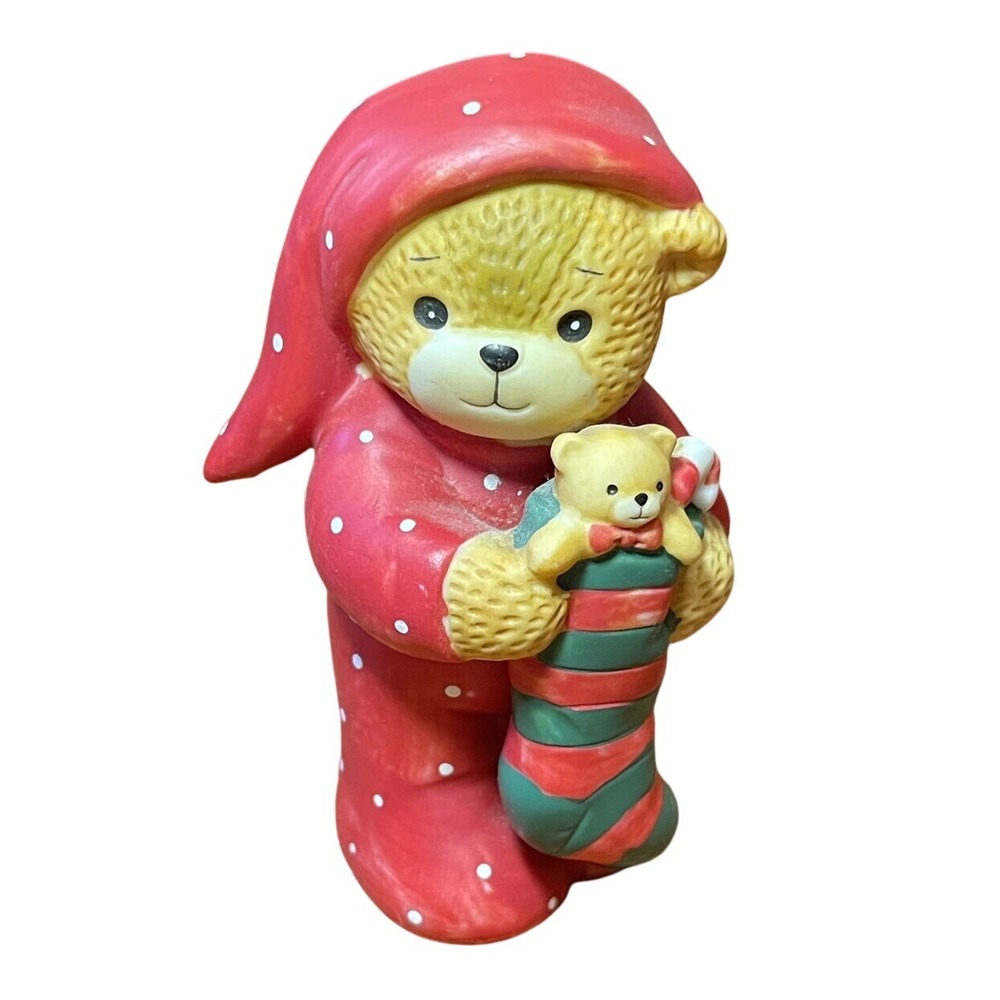 1985 Enesco‎ Lucy & Me Christmas Teddy Bear Stocking Pajamas by Lucy Rigg Rare